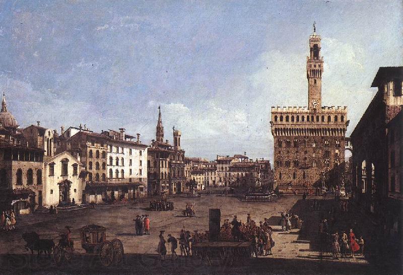 BELLOTTO, Bernardo The Piazza della Signoria in Florence France oil painting art